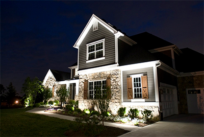 Front Lighted Home